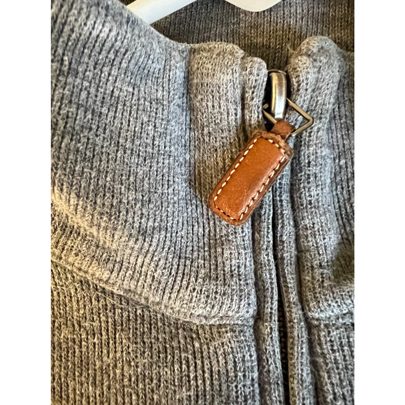 Polo Ralph Lauren Pullover Mens Size XL Gray Zip Pullover Flesh Pony Relax Heavy - Picture 7 of 10